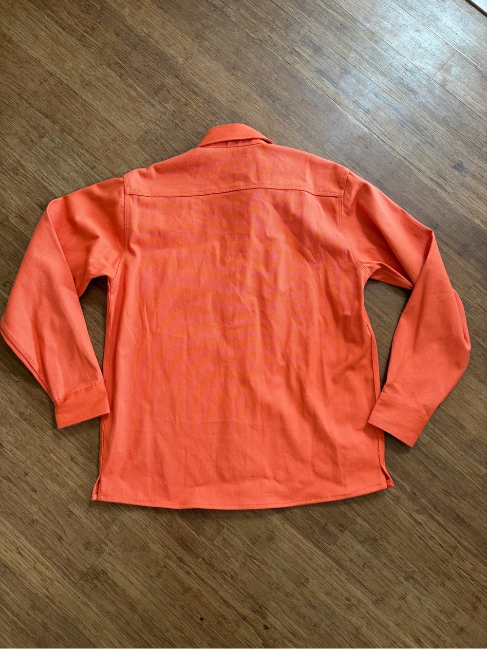 Amnesia Offline Mens Heavyweight Cotton Twill Overshirt Jacket Orange Medium - Picture 6 of 6